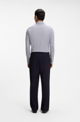Chemise Slim imprim&eacute;e, bleu clair