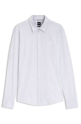 Chemise Slim imprim&eacute;e, bleu clair