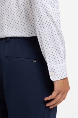 Slim-Fit Printed Shirt, Light Blue