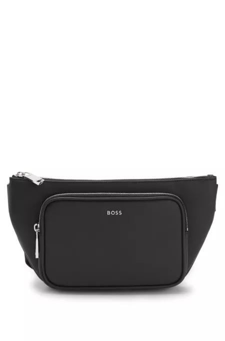 Slimline belt bag with logo lettering