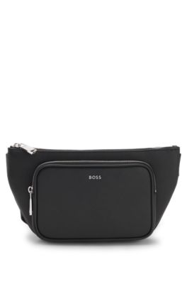 Sac ceinture au profil affin&eacute; avec logo en m&eacute;tal, Noir
