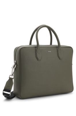 Grained document case with logo lettering, Light Green
