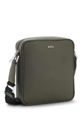 Reporter bag with silver-tone logo lettering, Light Green