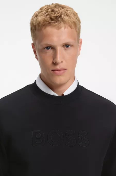 Relaxed-fit sweatshirt in cotton terry with embroidered logo