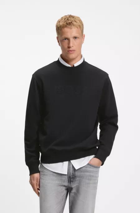 Relaxed-fit sweatshirt in cotton terry with embroidered logo