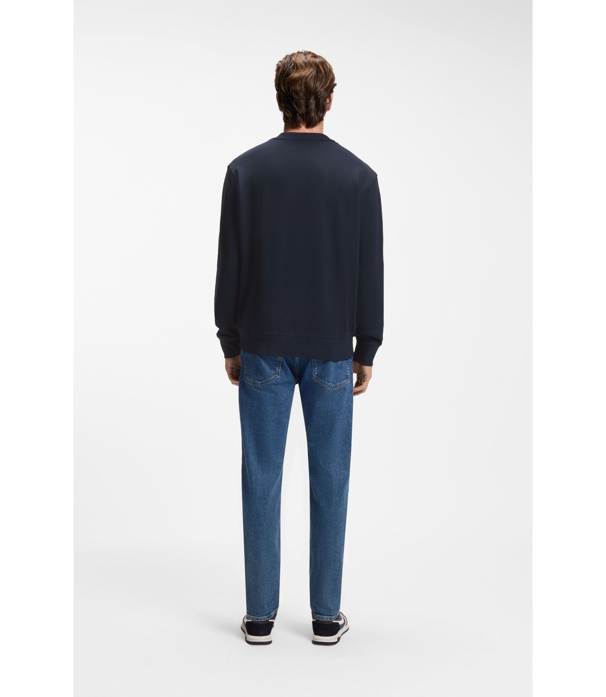 BOSS - Relaxed-fit sweatshirt in cotton terry with embroidered