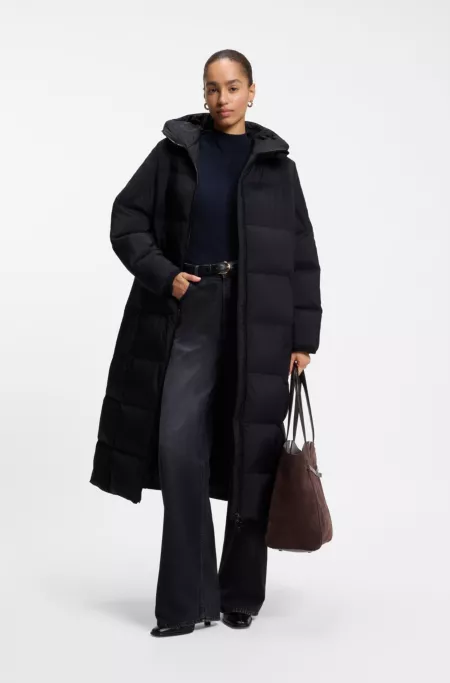 Water-repellent puffer jacket with down insulation