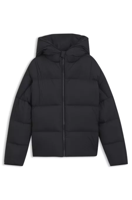Short down-filled jacket with batwing sleeves