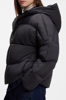 Short down-filled jacket with batwing sleeves, Light Blue