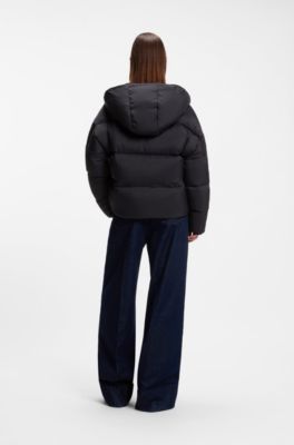 Short down-filled jacket with batwing sleeves, Light Blue