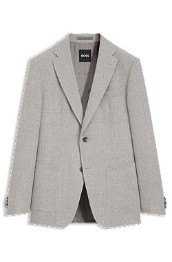 Blazer slim fit de lana virgen estampada