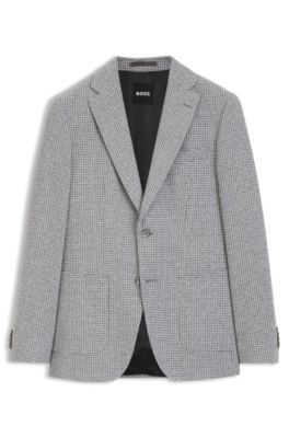 Chaqueta slim fit en tejido microestampado , Gris claro