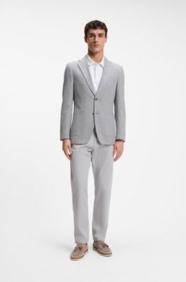 Chaqueta slim fit en tejido microestampado , Gris claro