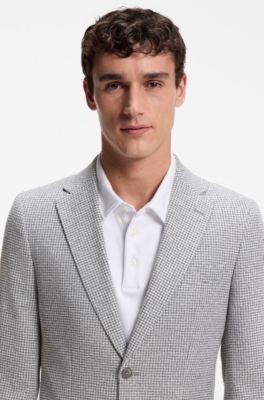 Chaqueta slim fit en tejido microestampado , Gris claro