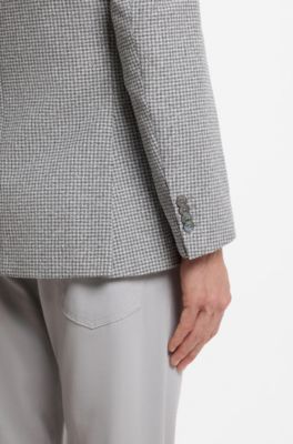 Chaqueta slim fit en tejido microestampado , Gris claro