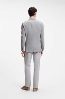 Chaqueta slim fit en tejido microestampado , Gris claro