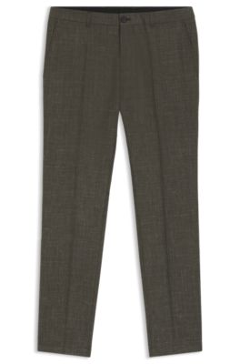 Pantalones slim fit de lana virgen y lino, Cal