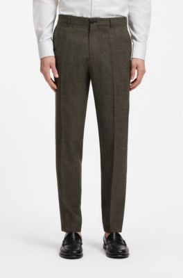 Pantalones slim fit de lana virgen y lino, Cal