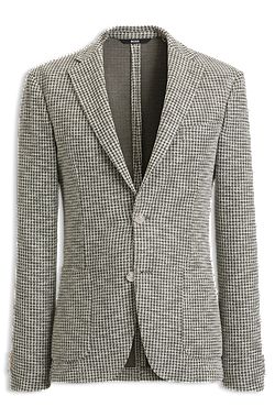 Slim-fit jacket in a patterned cotton blend
