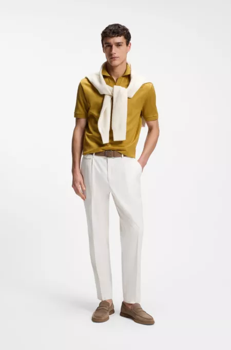 Tapered-fit pants in a cotton blend