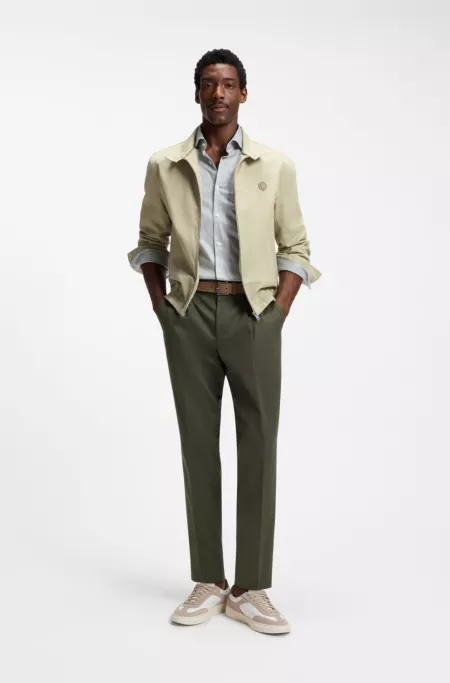 Tapered-fit pants in a cotton blend