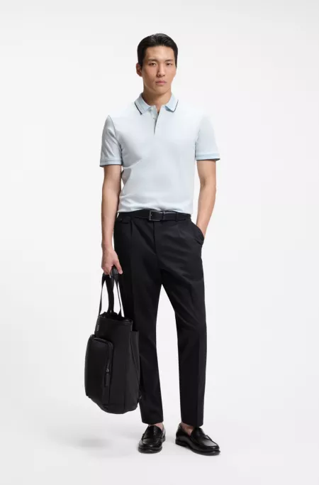 Tapered-fit pants in a cotton blend