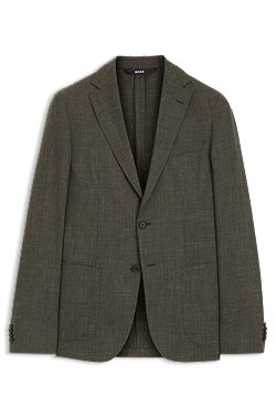 Slim-fit jacket in virgin wool and linen