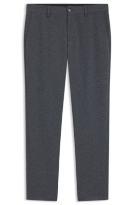 Slim-fit pants in micro-patterned fabric, Grey