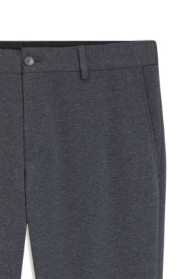 Slim-fit pants in micro-patterned fabric, Grey