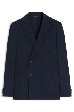 Blazer slim fit con cierre cruzado en algodón estampado