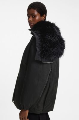 HUGO x entire studios cazadora oversize fit, Negro