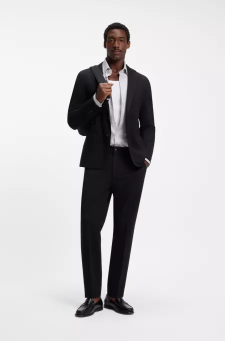 Slim-fit blazer in cotton-blend jersey