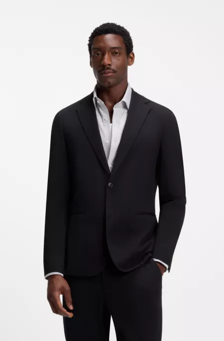 Slim-fit blazer in cotton-blend jersey