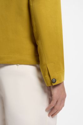 Regular-fit jacket with micro pattern, Gold