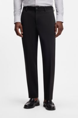 Tapered-fit pants in cotton-blend jersey, Black