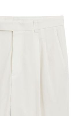 Relaxed-fit pants in stretch cotton, White