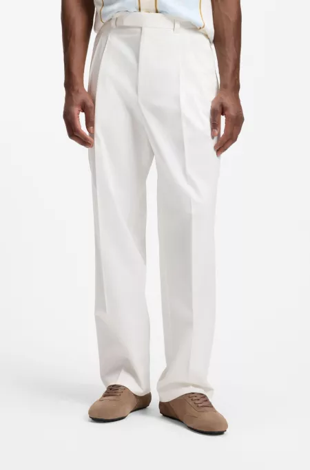 Relaxed-fit pants in stretch cotton