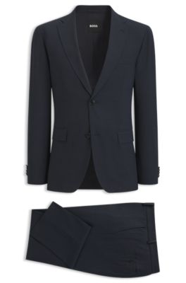 Two-piece slim-fit suit in performance-stretch fabric, Light Blue