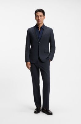 Two-piece slim-fit suit in performance-stretch fabric, Light Blue