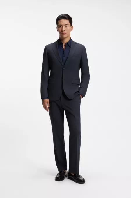 Two-piece slim-fit suit in performance-stretch fabric