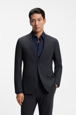 Two-piece slim-fit suit in performance-stretch fabric, Light Blue