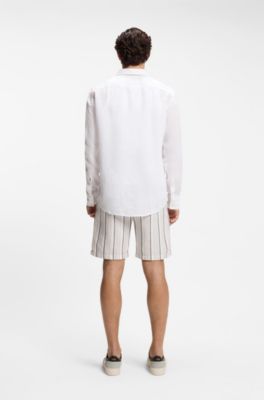 Regular-fit shirt in linen, White
