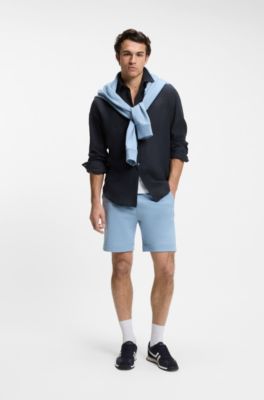 Camisa regular fit de lino, Azul oscuro