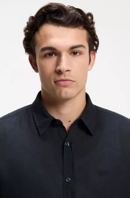 Regular-fit shirt in linen