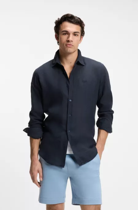 Regular-fit shirt in linen