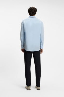 Regular-fit shirt in linen, Light Blue