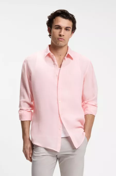Regular-fit shirt in linen