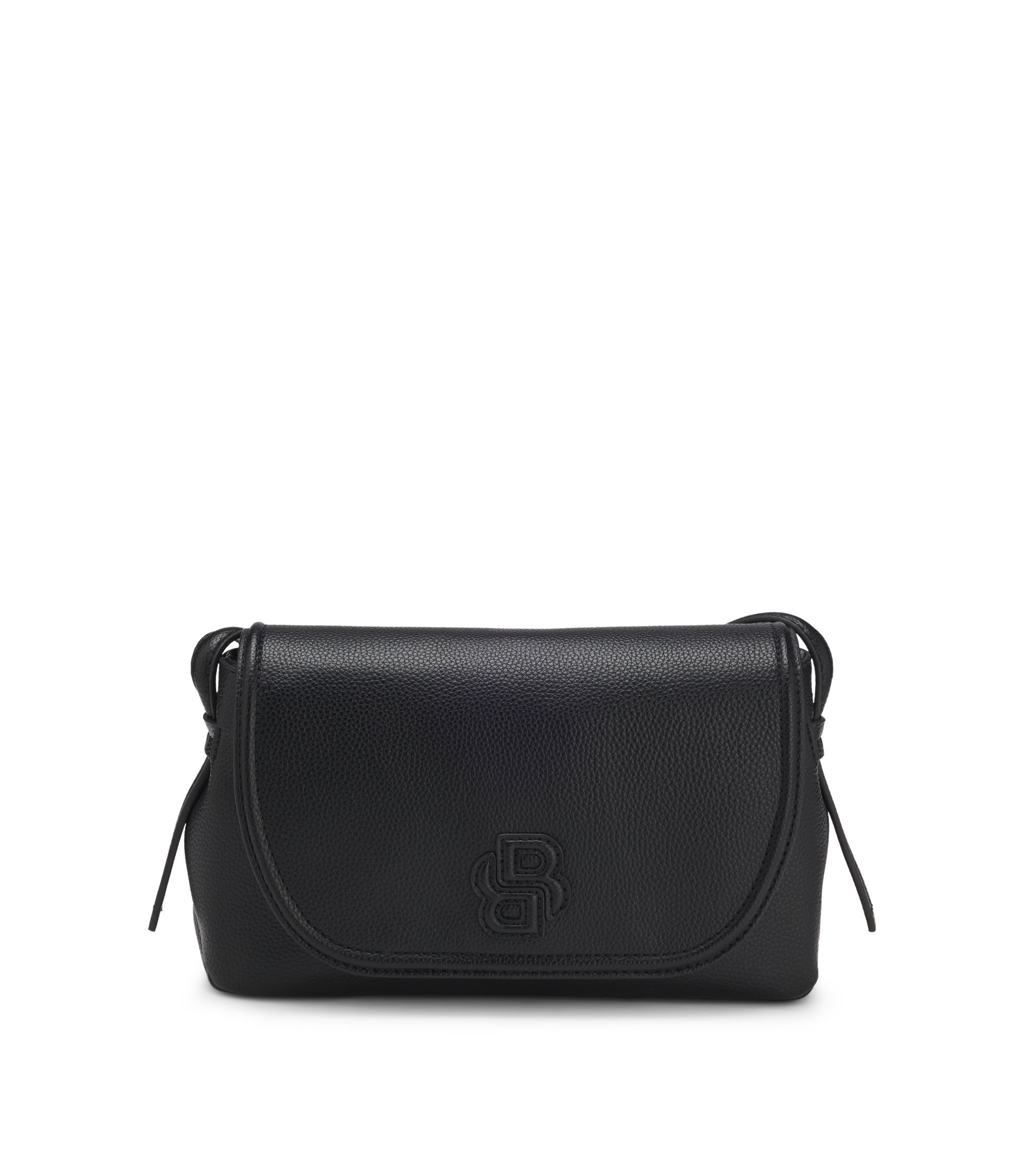 BOSS - Grained faux-leather crossbody bag with Double B monogram