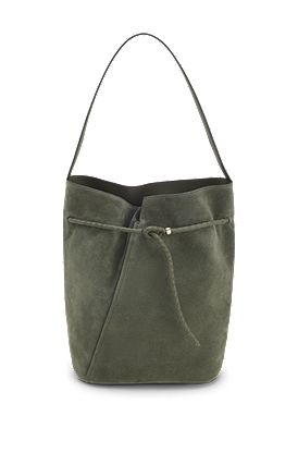 Sac seau BOSS REVERS en daim avec ceinture tressée