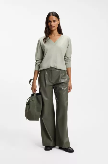 BOSS Revers suede bucket bag with braided belt